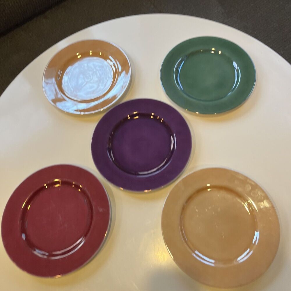 Set Of 5 Pottery Barn Luster Dessert Plates Made in Japan